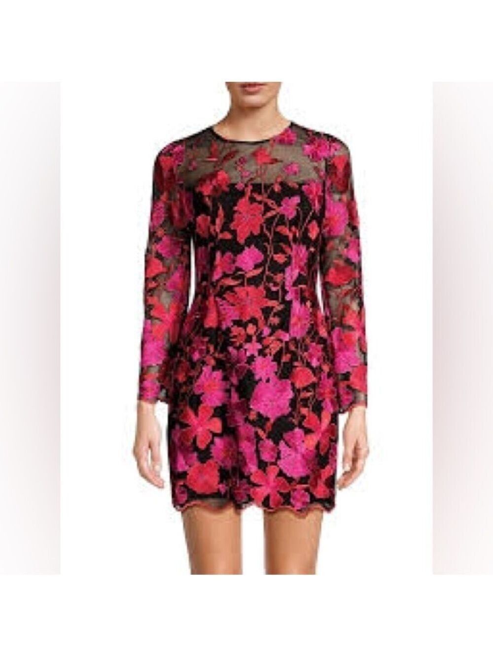 Just Cavalli Pink and Black Lace Dress Sz 10